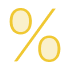 Rate percentage sign icon